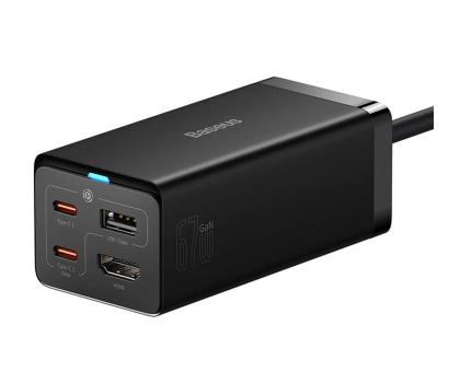 Ładowarka i akumulator BASEUS Ładowarka sieciowa GaN5 Pro 2xUSB-C + USB + HDMI, 67W